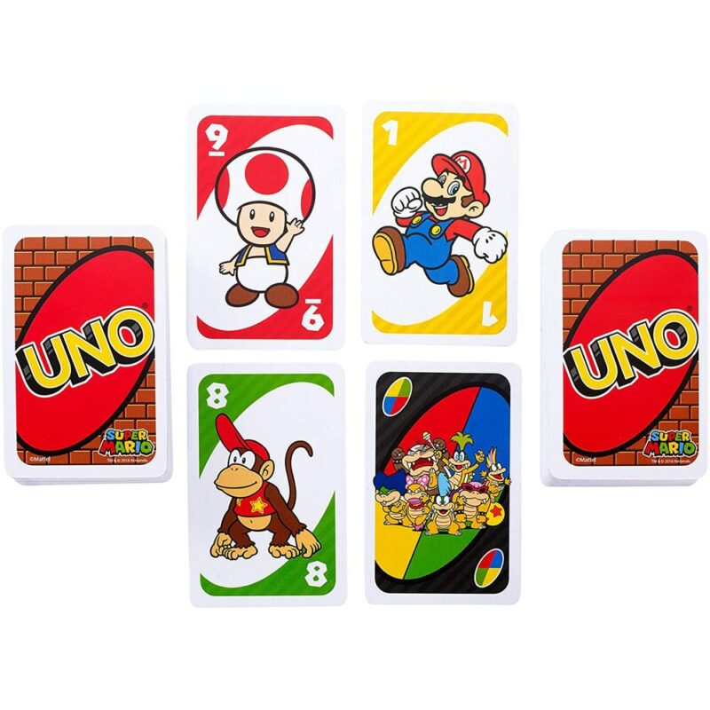 Mattel Games UNO Super Mario Card Game Family Funny Entertainment Board Game Poker Kids Toys Playing