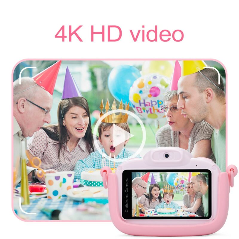 Minibear Kids Camera 3 inch Touch Screen Children Digital Camera Gift For Kids Boys Girls 4K 1