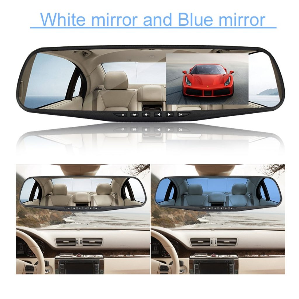 OMGO Car Dvr Dash Cam Dual Lens Rear View Mirror Auto Dashcam Recorder Registrator In Car