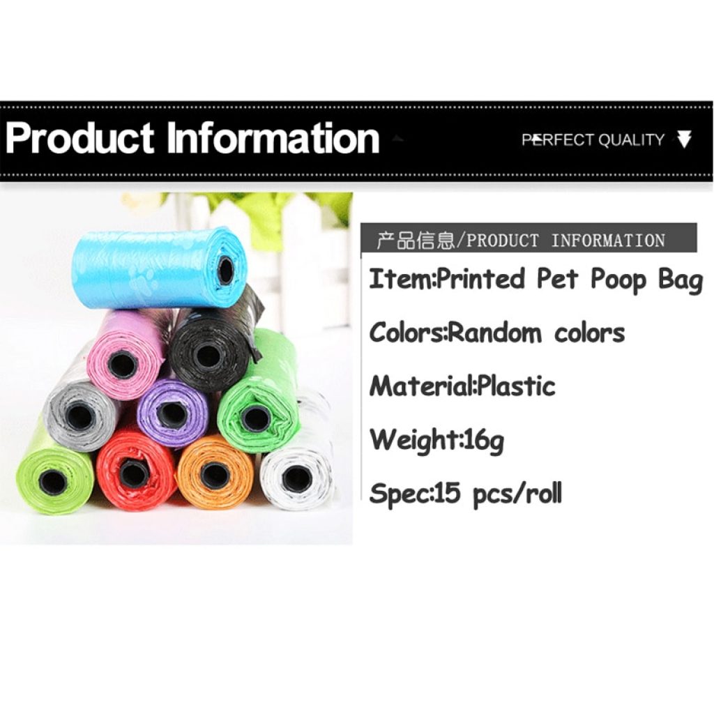 Pet Dog Poop Bags Dispenser Collector Scoop Holder Puppy Cat Pooper Scooper Bag Small Rolls Outdoor