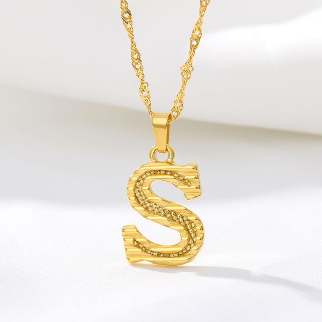 Tiny Gold Initial Letter Necklace For Women Stainless Steel A Z Alphabet Pendant Necklace Jewelry Christmas 3