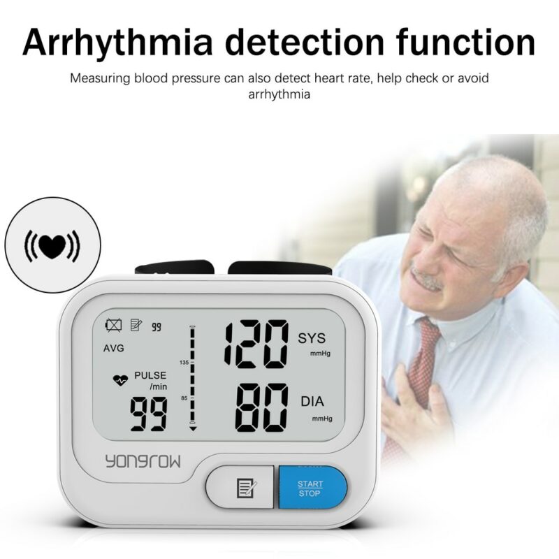 Yongrow Tonometer Automatic Wrist Digital Blood Pressure Monitor Digital lcd Sphgmomanometer Heart Rate Pulse Meter BP 4