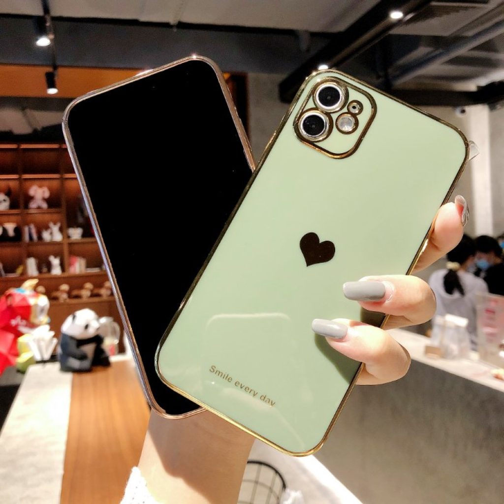 Electroplated love heart Phone Case For iPhone 11Pro 13 12 Pro Max XR XS X XS 1