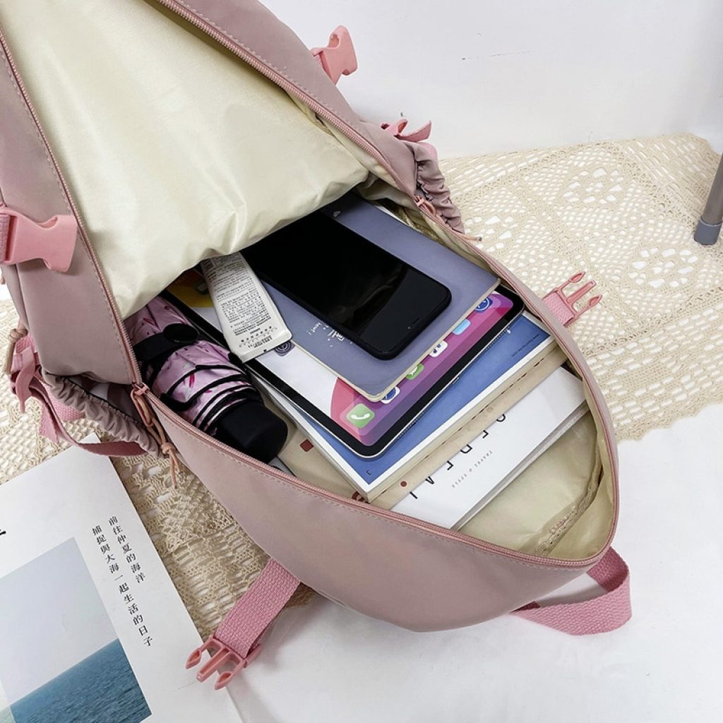 2021Cute Women Backpacks Waterproof Multi Pocket Nylon School Backpack for Student Female Girls Kawaii Laptop Book 5