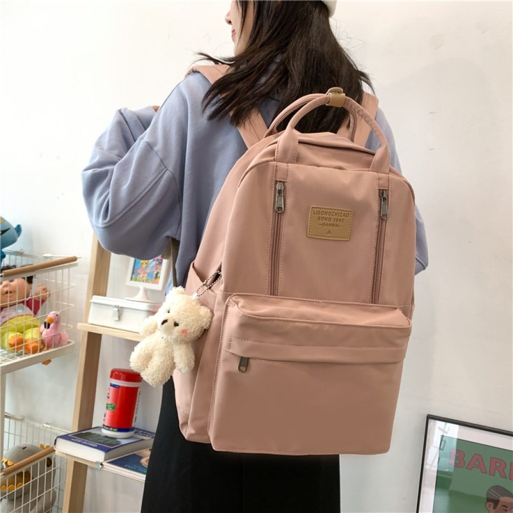 JULYCCINO Multifunction Double Zipper Women Backpack Teenager Girls Laptop Backpack Student Shoulder Bag Korean Style Schoolbag 1