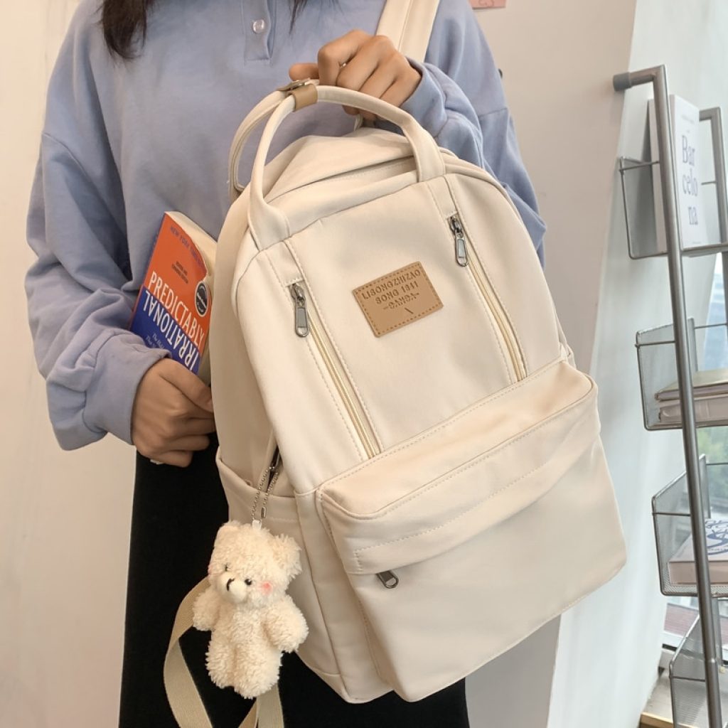 JULYCCINO Multifunction Double Zipper Women Backpack Teenager Girls Laptop Backpack Student Shoulder Bag Korean Style Schoolbag