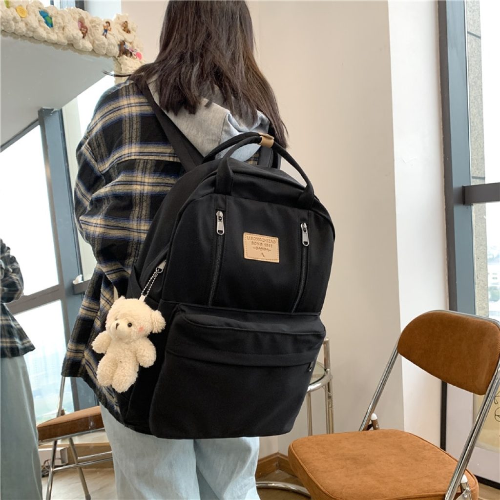 JULYCCINO Multifunction Double Zipper Women Backpack Teenager Girls Laptop Backpack Student Shoulder Bag Korean Style Schoolbag 2