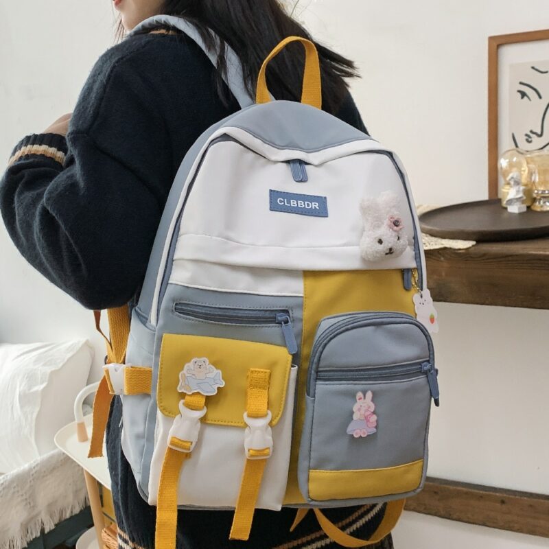 Kawaii Girl Harajuku Backpack Women Waterproof School Bag College Student Nylon Backpack Cute Book Female Bag 1