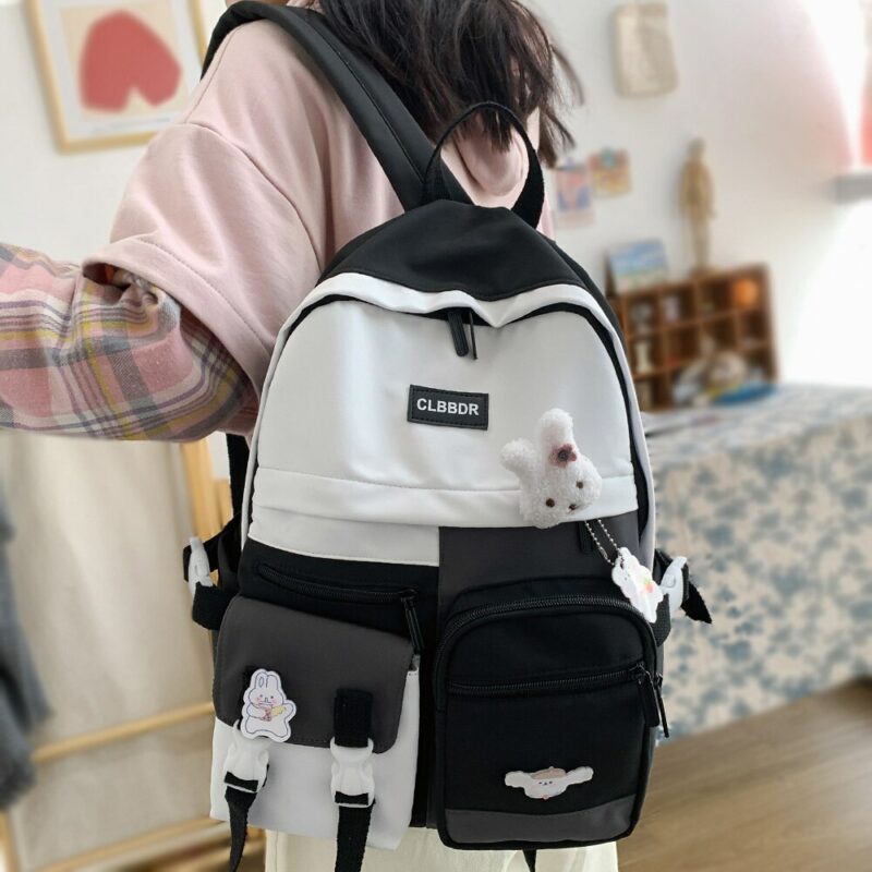 Kawaii Girl Harajuku Backpack Women Waterproof School Bag College Student Nylon Backpack Cute Book Female Bag