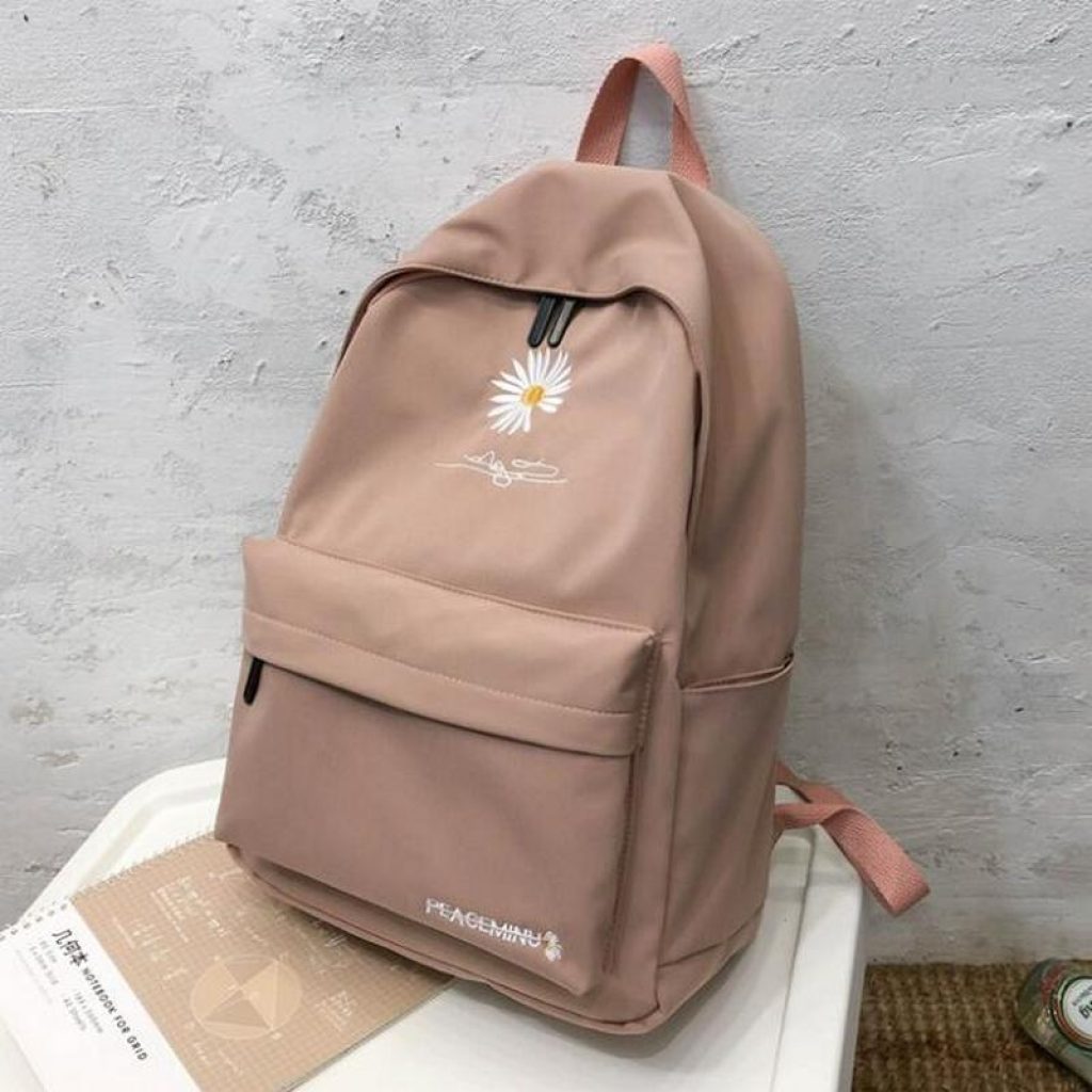Teen School Bag for Girls Backpack Women Printing Bookbags Middle Student Schoolbag Large Black Cute Flowers