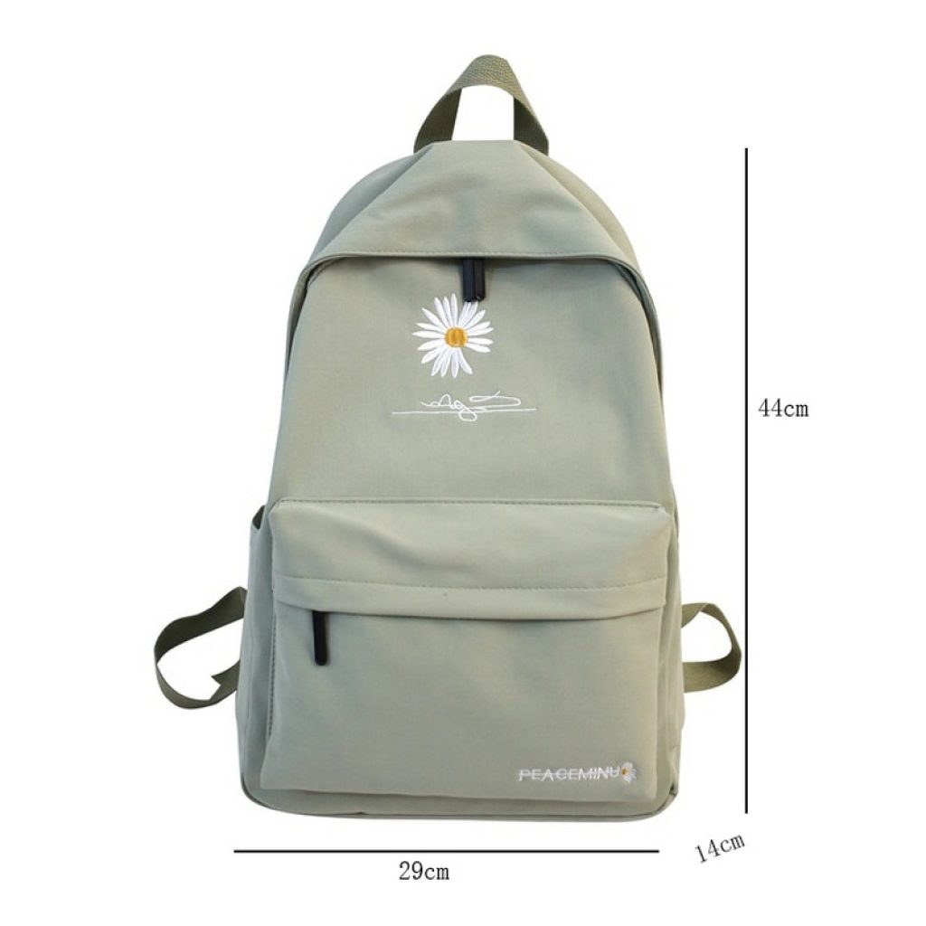 Teen School Bag for Girls Backpack Women Printing Bookbags Middle Student Schoolbag Large Black Cute Flowers 5