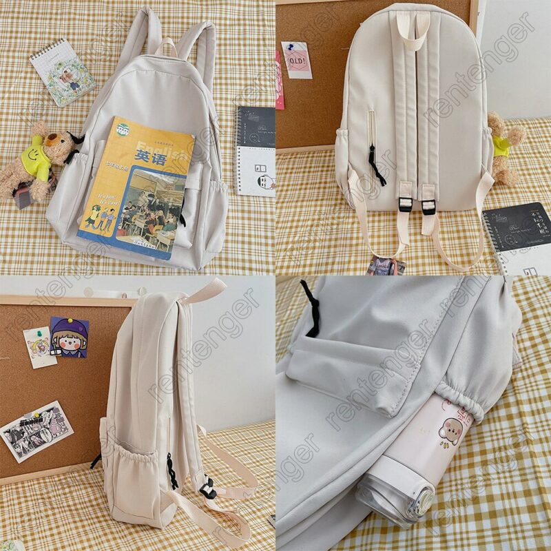 Trendy Women Laptop Purple College Bag Lady Kawaii Nylon Book Backpack Fashion Cute Girl Travel Bag 5