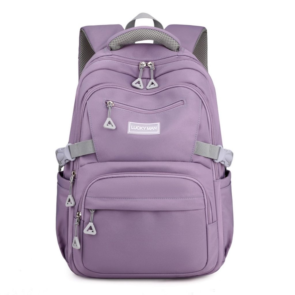 Women s Backpack Fashion Solid Color Backpack Teenage Girls School Shoulder Bag Waterproof Nylon Bagpack 4