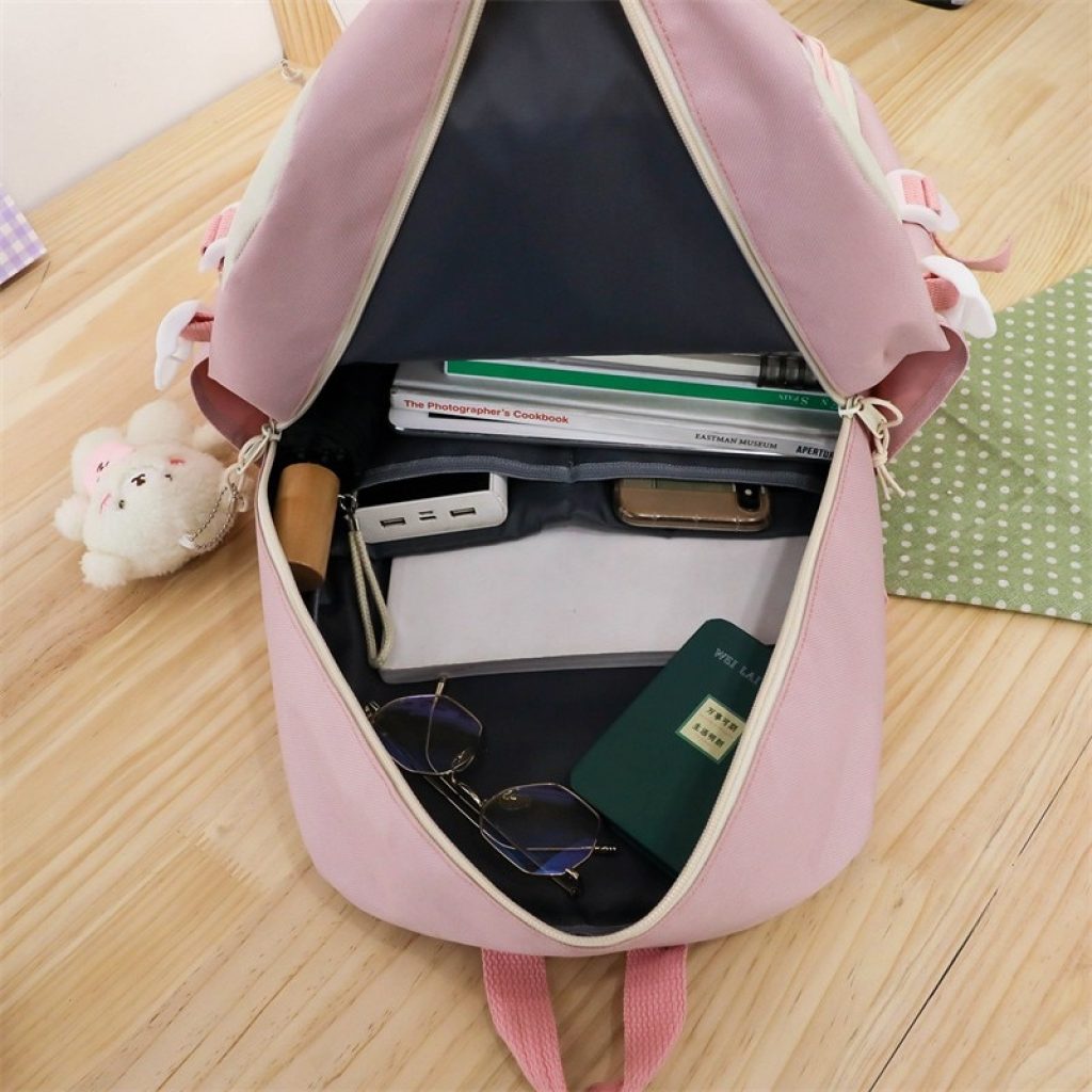 5 In 1 School Bag for Girls Multifunctional Student Book Bags Large Capacity Teen Girl Schoolbag 5