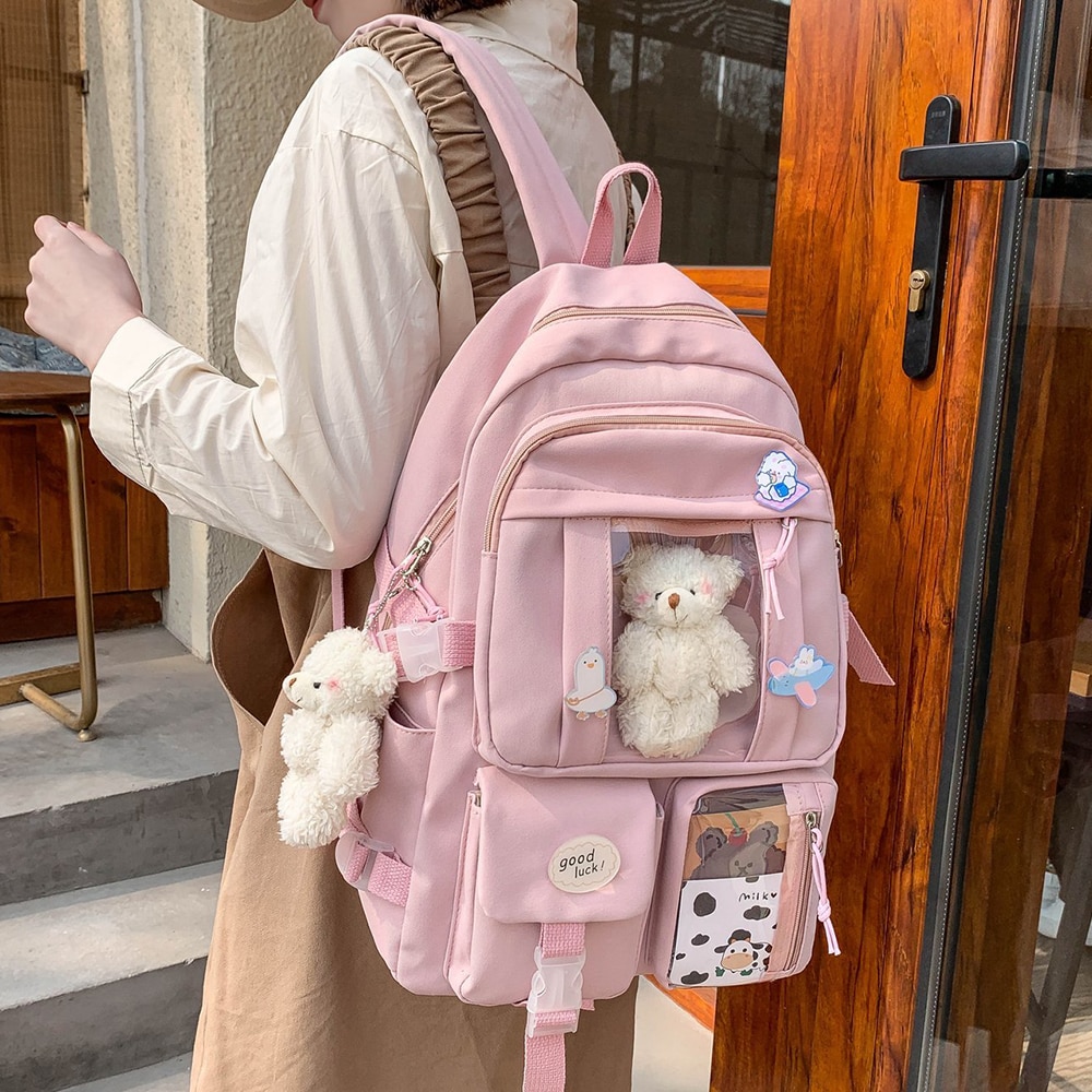 Japanese High School Girls Backpack School Bags For Teenage Girls Multi Pockets New Kawaii Backpack Women