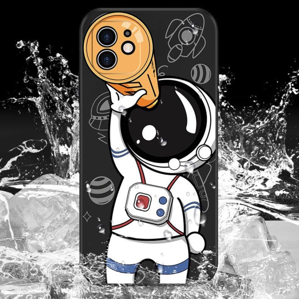 Cute Astronaut Hand Lanyard Phone Case For iPhone 14 Pro Max 11 12 Pro 13 Pro 5