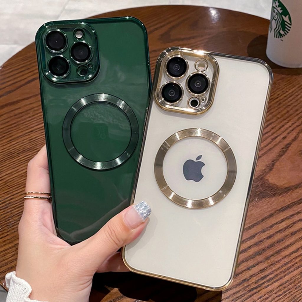 Luxury Plating Logo Hole Transparent Case For iPhone 14 11 13 12 Pro Max XS Max 1