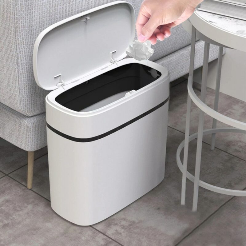 10 14L Press Type Auto Bounce Trash Can Waterproof Waste Bins Household Bathroom Kitchen Trash Bag