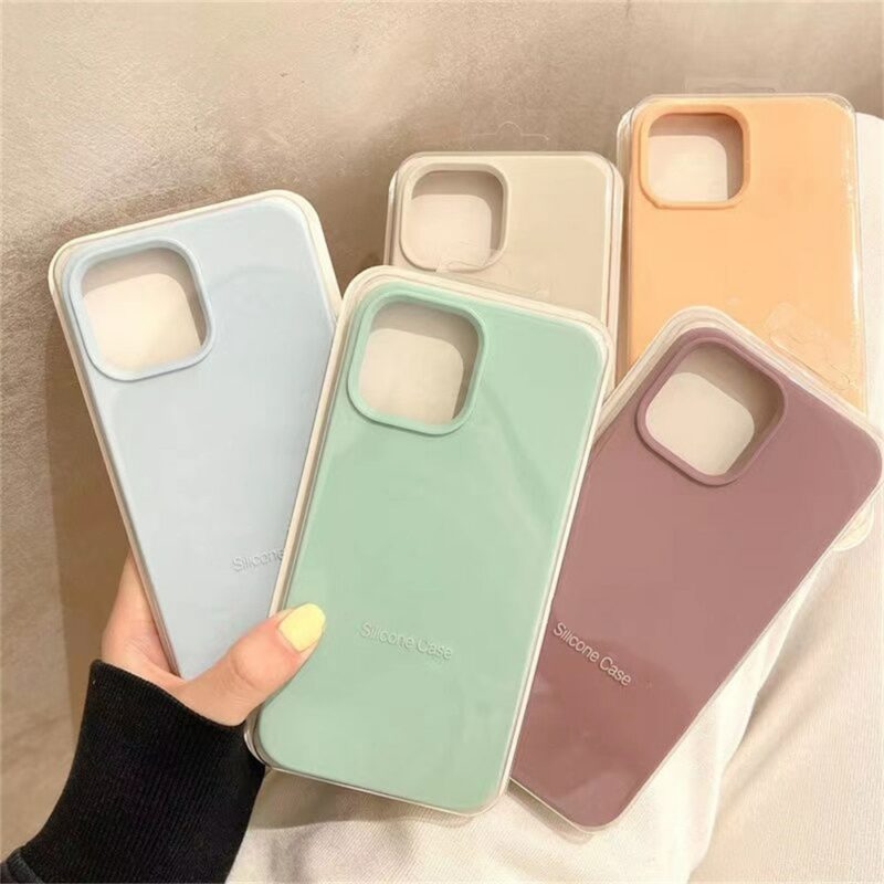 Luxury Original Silicone Case For Apple iPhone 11 12 13 14 Pro Max Official Case For 2