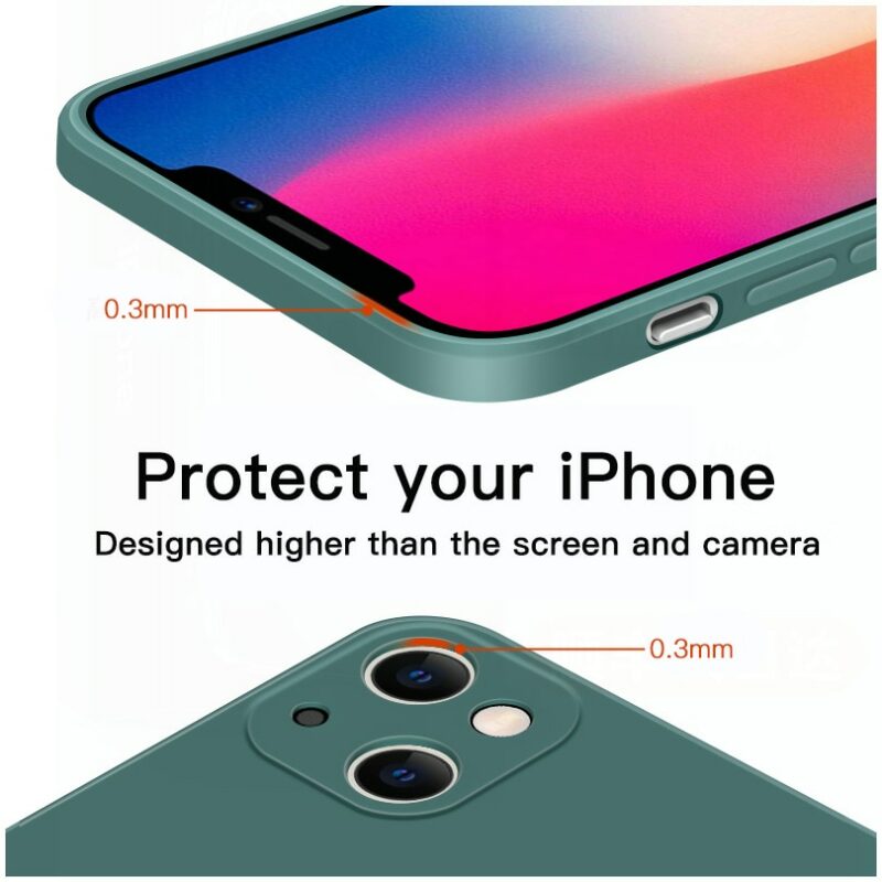 Original Square Liquid Silicone Phone Case For iPhone 14 13 11 12 Pro Max Mini X 3