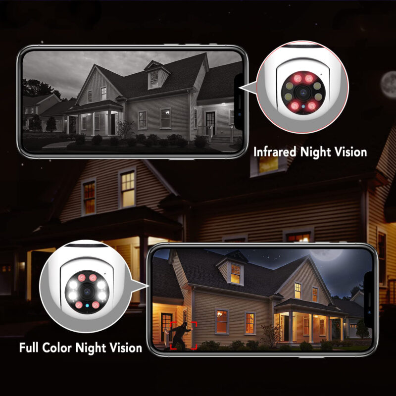 5G Wifi Cam ra de Surveillance int rieure ampoule E27 200W Vision nocturne couleur suivi automatique 3