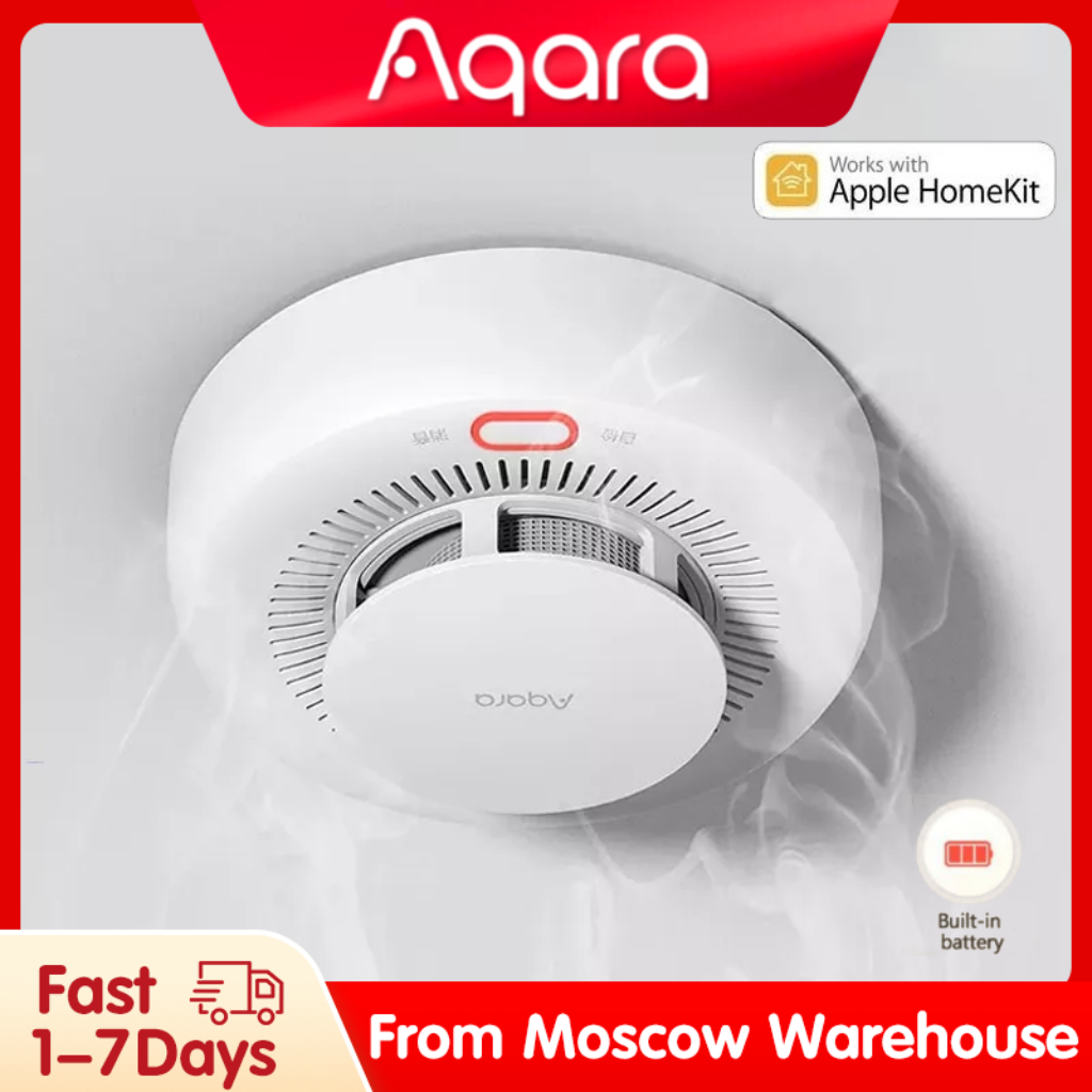 Aqara Smoke Sensor Alarm Detector Zigbee Highly Sensitive Smoke Concentration Detection Work with Apple Homekit Mi