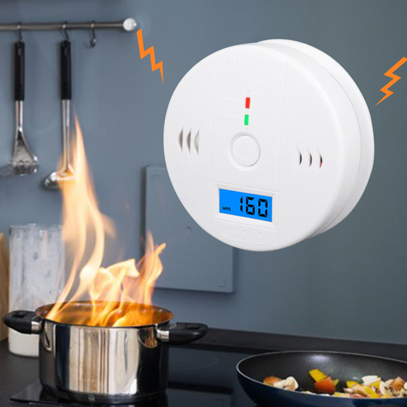 Carbon Monoxide Alarm Household Toxic Gas Leakage Detector Smoke Detector LCD Display Alarm