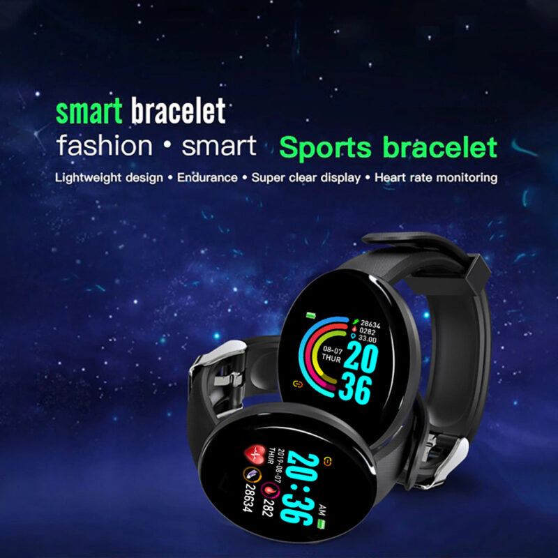 D18 smart Bracelet color round screen heart rate blood pressure sleep monitor walking exercise fitness smart 1