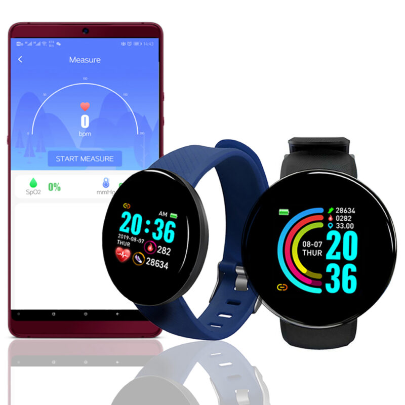 D18 smart Bracelet color round screen heart rate blood pressure sleep monitor walking exercise fitness smart 2