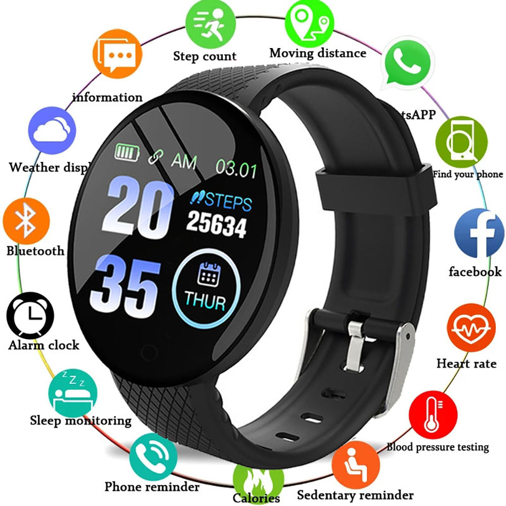 D18 smart Bracelet color round screen heart rate blood pressure sleep monitor walking exercise fitness smart