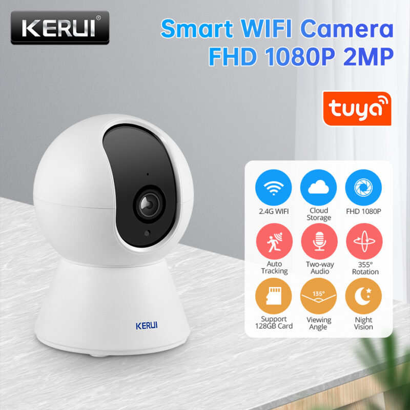 KERUI 1080P Tuya Smart Mini WiFi IP Camera Indoor Wireless Security Home CCTV Surveillance Camera 2MP 1