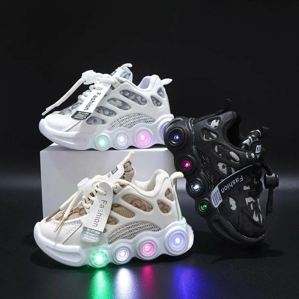 Kids Shoes Boys Sneakers Leather Waterproof Air Mesh Shoes White Children Sport Running Girls Sneaker Teen 3
