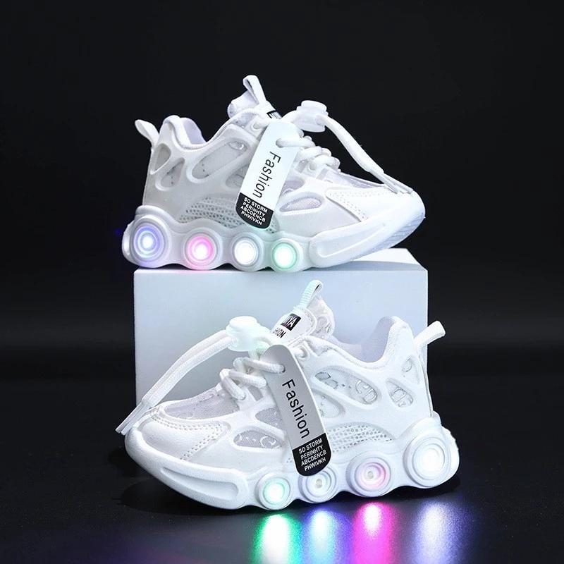 Kids Shoes Boys Sneakers Leather Waterproof Air Mesh Shoes White Children Sport Running Girls Sneaker Teen
