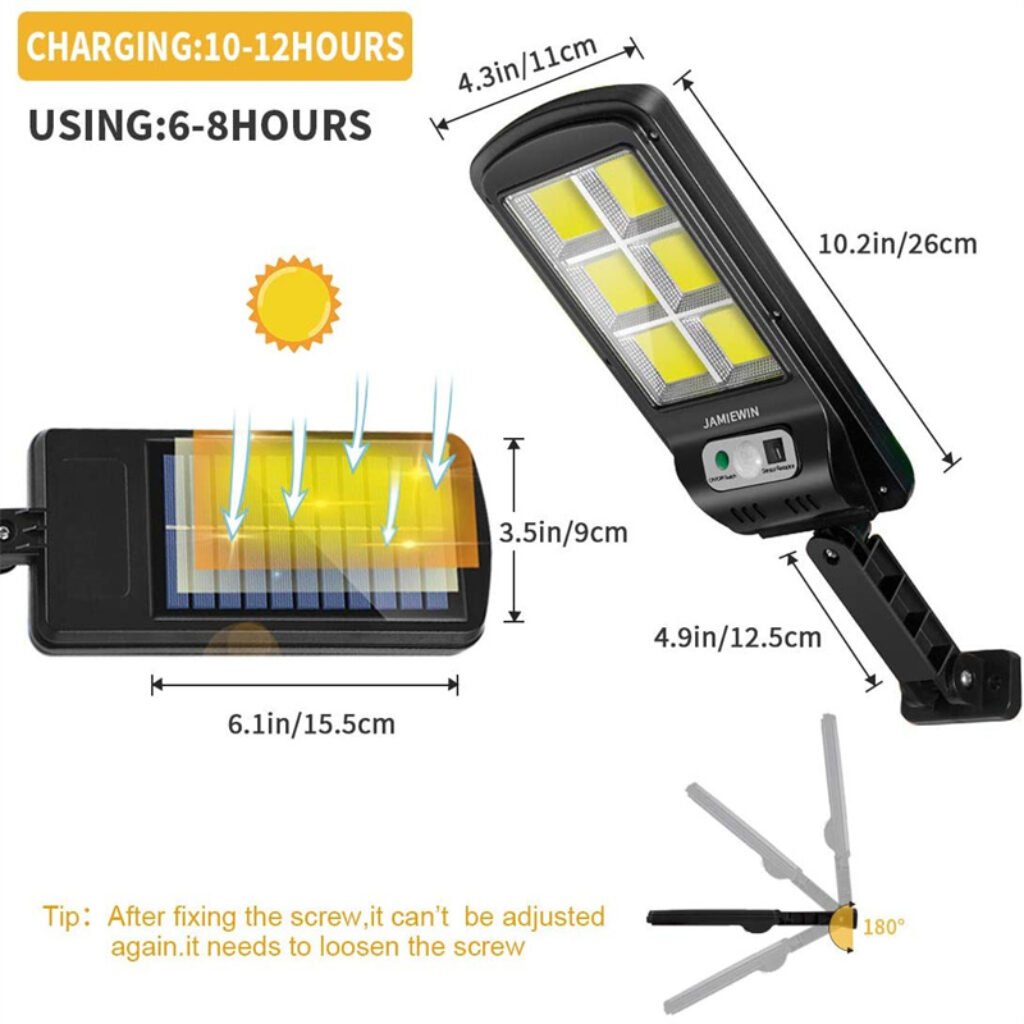 Solar Street Lights Outdoor Waterproof Motion Sensor Wall LED Lamp with 3 Lighting Mode Solar Powered 4