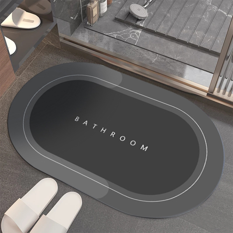 Super Absorbent Bath Mat Rubber Bathroom Rug Non slip Entrance Doormat Nappa Skin Floor Mats Toilet