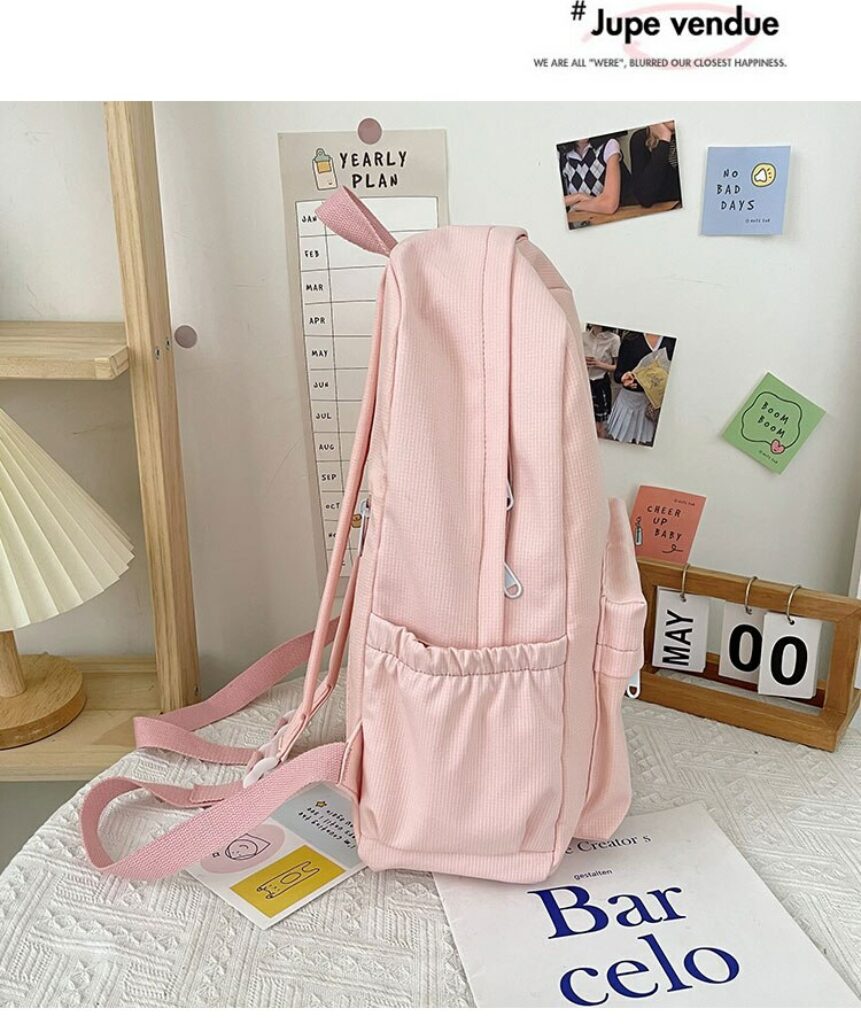 Sweet Soft Sister Solid Color Large Capacity Student Schoolbag 2022 School Season New College Students Ins 3