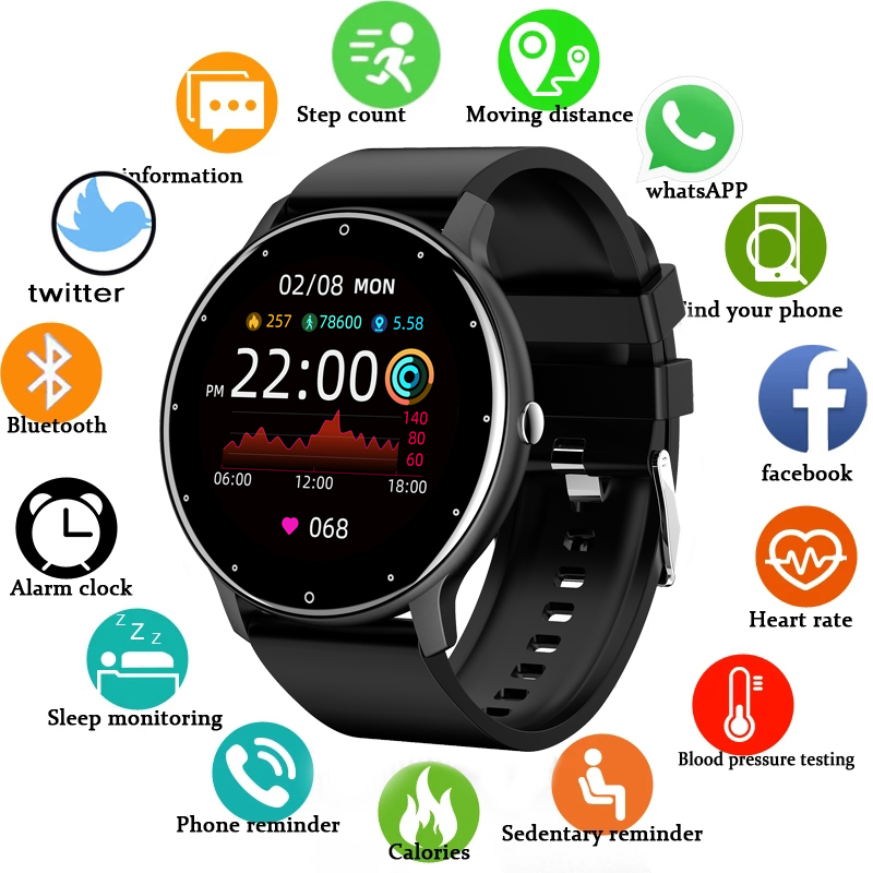 2022 Smart Watch Men Women Full Touch Screen Sport Fitness Watch Man IP67 Waterproof Bluetooth For