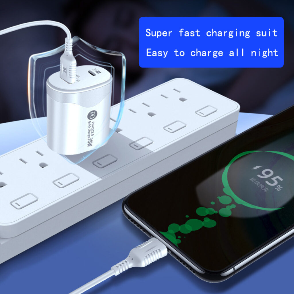 38W American Standard Type c Fast Charging Head Pd20w Qc3 0 Smart Phone Direct Charging Charger 1