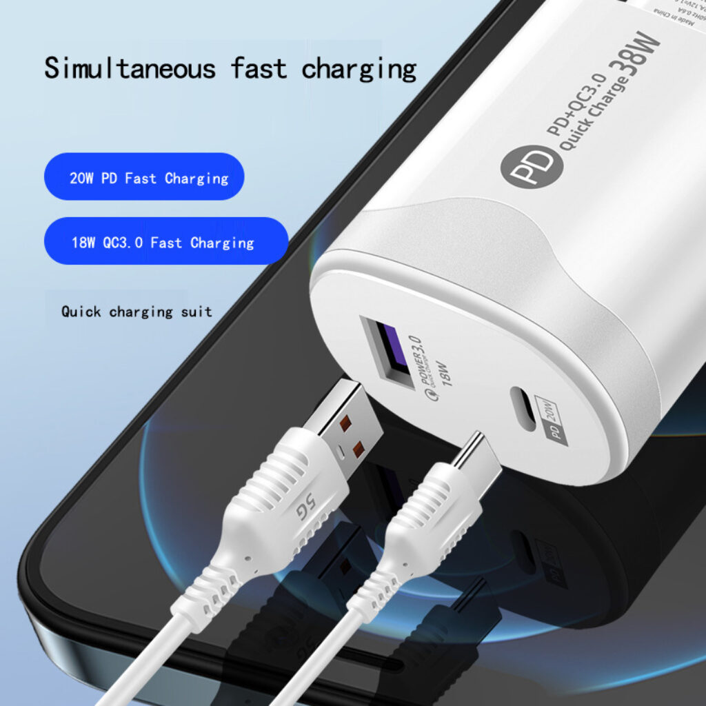 38W American Standard Type c Fast Charging Head Pd20w Qc3 0 Smart Phone Direct Charging Charger 2