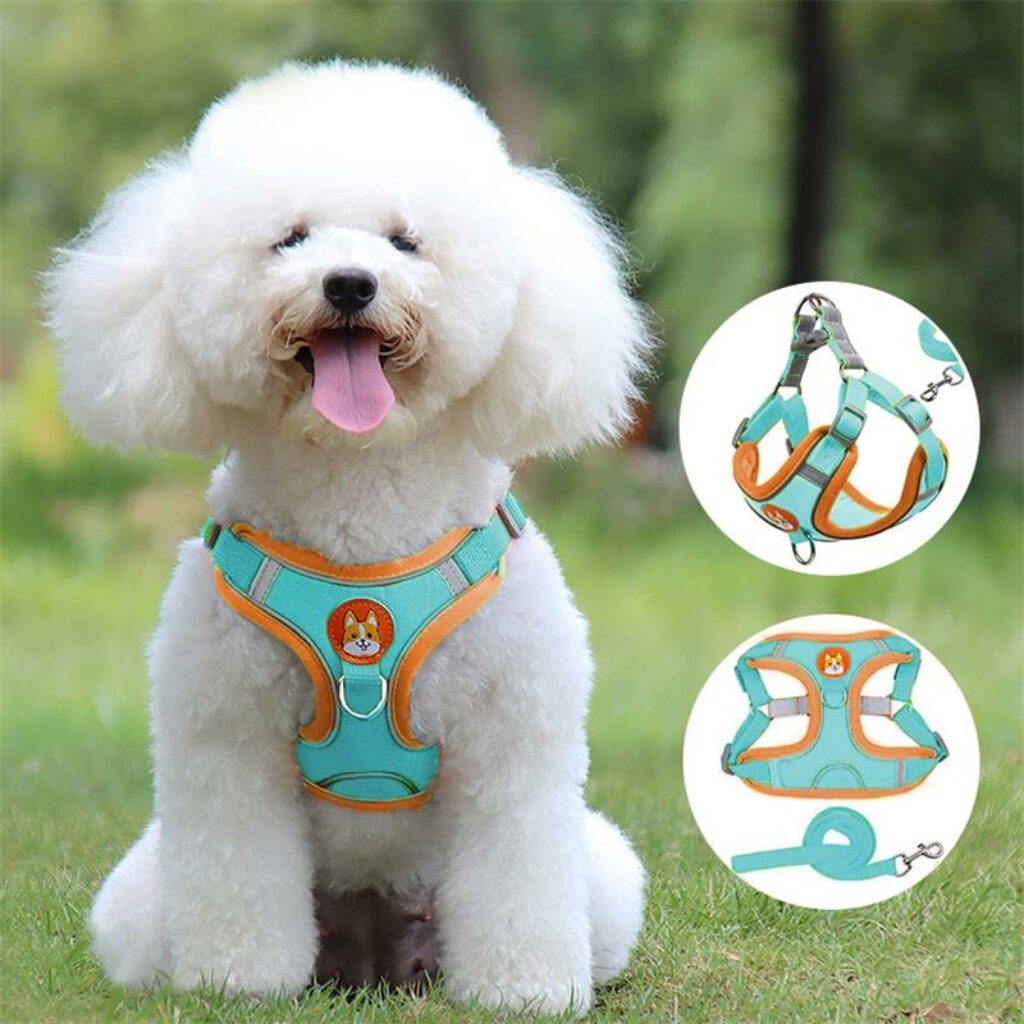 Adjustable No Pull Pet Reflective Dog Harness Lead Walking Running Leashes Cat Chest Strap Vest Leash 2