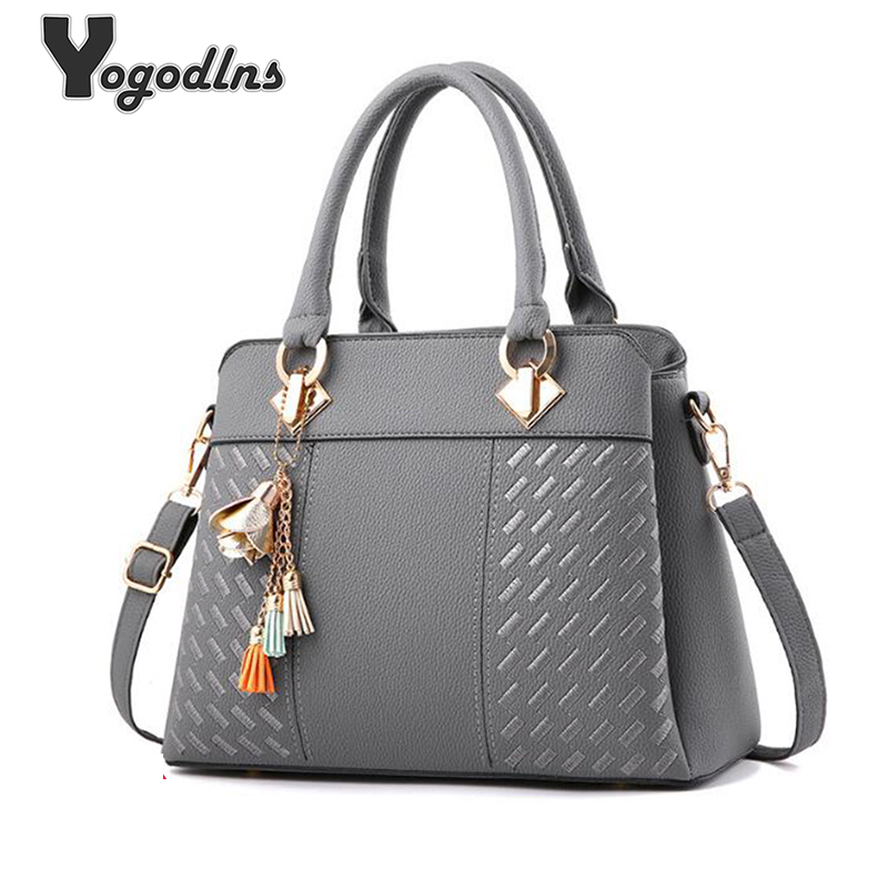 Fashion Women Handbags Tassel PU Leather Totes Bag Top handle Embroidery Crossbody Bag Shoulder Bag Lady
