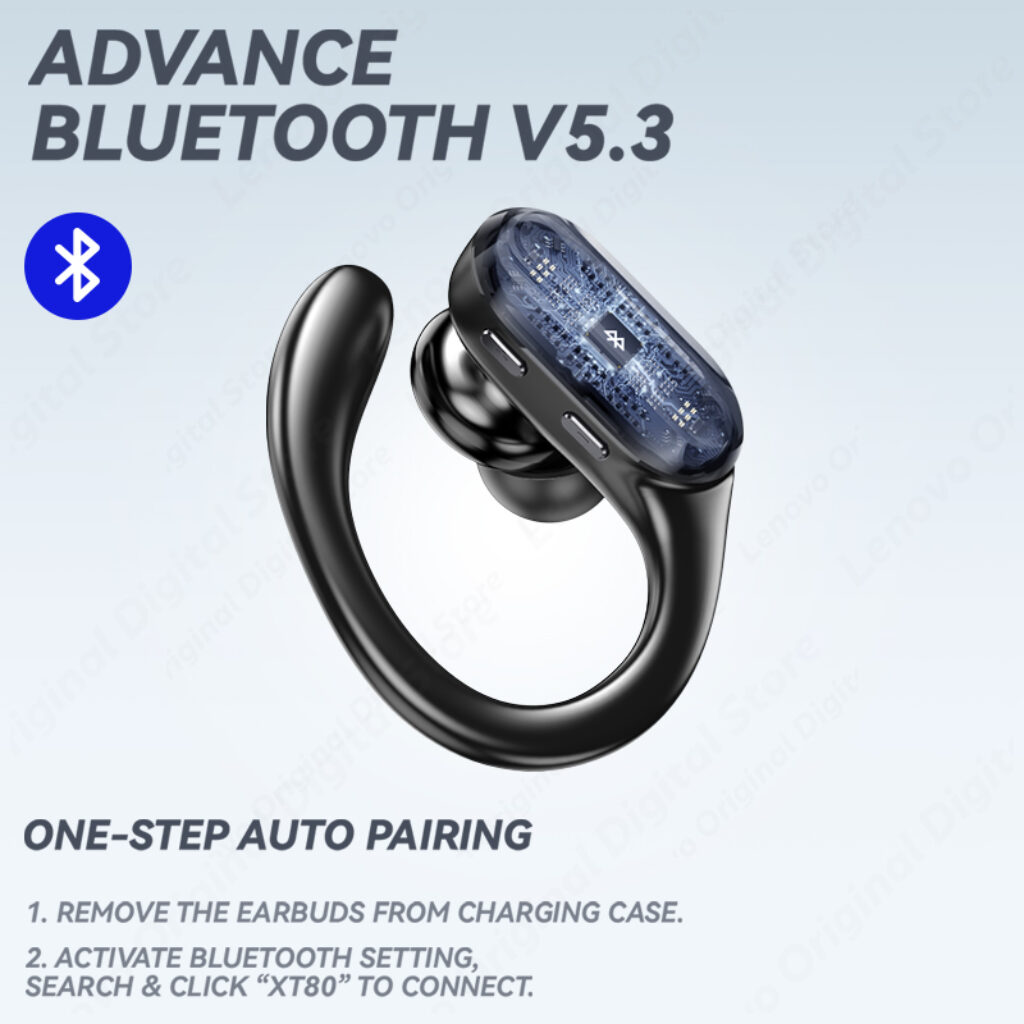 Lenovo XT80 Bluetooth 5 3 Earphones True Wireless Headphones with Mic Button Control Noise Reduction Earhooks 1