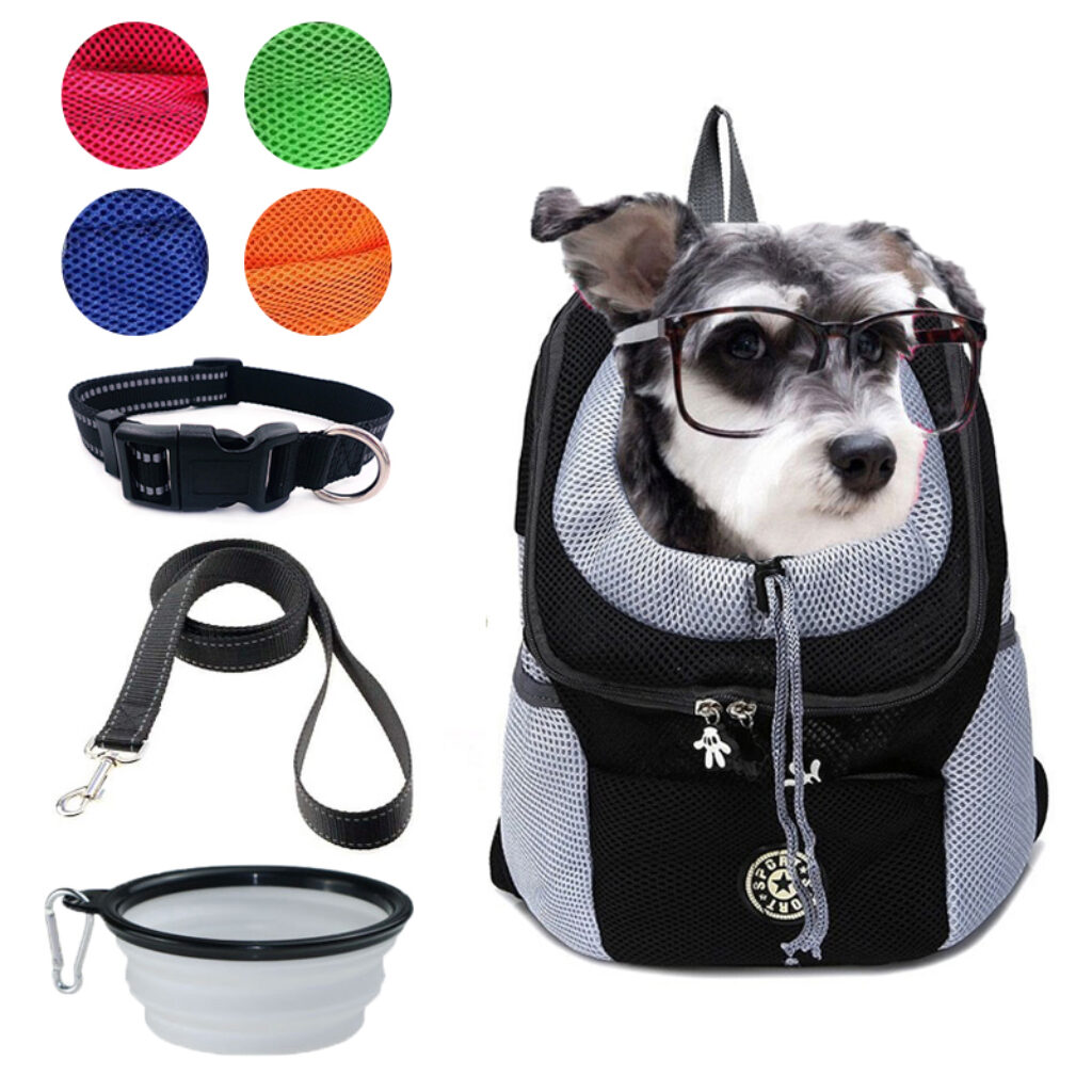 Pet Dog Carrier Bag Carrier For Dogs Backpack Out Double Shoulder Portable Travel Backpack Outdoor Dog 5