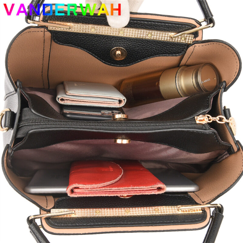 Soft Leather Luxury Handbags Women Bags Designer 3 Layers Shoulder Crossbody Sac Ladies Large Capacity Shopping 5