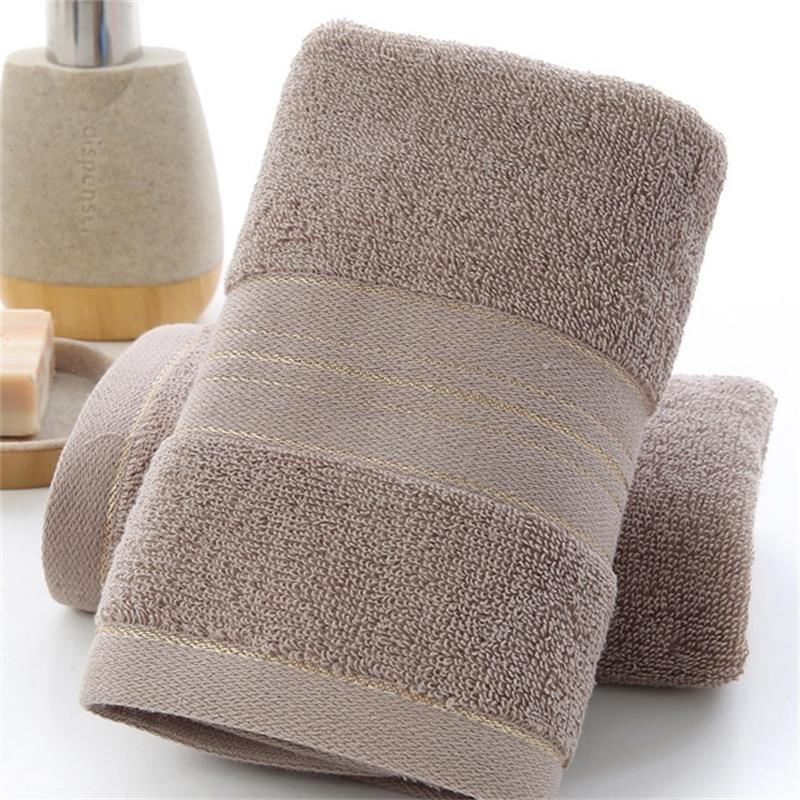 Thickened 100 cotton bath towel increases water absorption adult bath towel solid color Golden silk soft