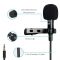1.5m Mini Portable Lavalier Microphone Condenser Clip-on Lapel Mic Wired Mikrofo/Microfon for Phone for Laptop PC