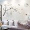187*128cm Big Size Tree Wall Stickers Birds Flower Home Decor Wallpapers for Living Room Bedroom DIY Vinyl Rooms Decoration
