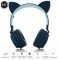 Cat Ear Bluetooth 5.0 Headphones LED Noise Cancelling Girls Kids Cute Headset Support TF Card Jack 3.5mm Mic Wireless Headphones