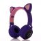 Cute Cat Bluetooth 5.0 Headset Wireless Hifi Music Stereo Bass Headphones LED Light Mobile Phones Girl Daughter Headset For PC