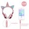 Cute Unicorn Headphone Kids Colorful Diamond Phone Headphones Girl Fone Gamer Earphones With Mic For Live Stream Youtube Video
